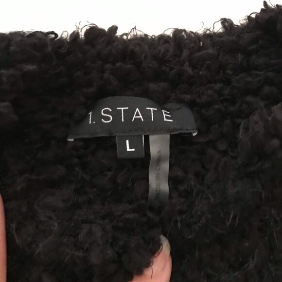 NWOT 1.State poodle texture pullover sweater black - Picture 9 of 10